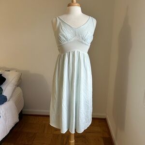 Vintage light blue semi sheer lingerie slip dress